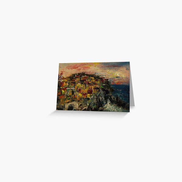 Dusk in Manarola - Cinque Terre I. Greeting Card