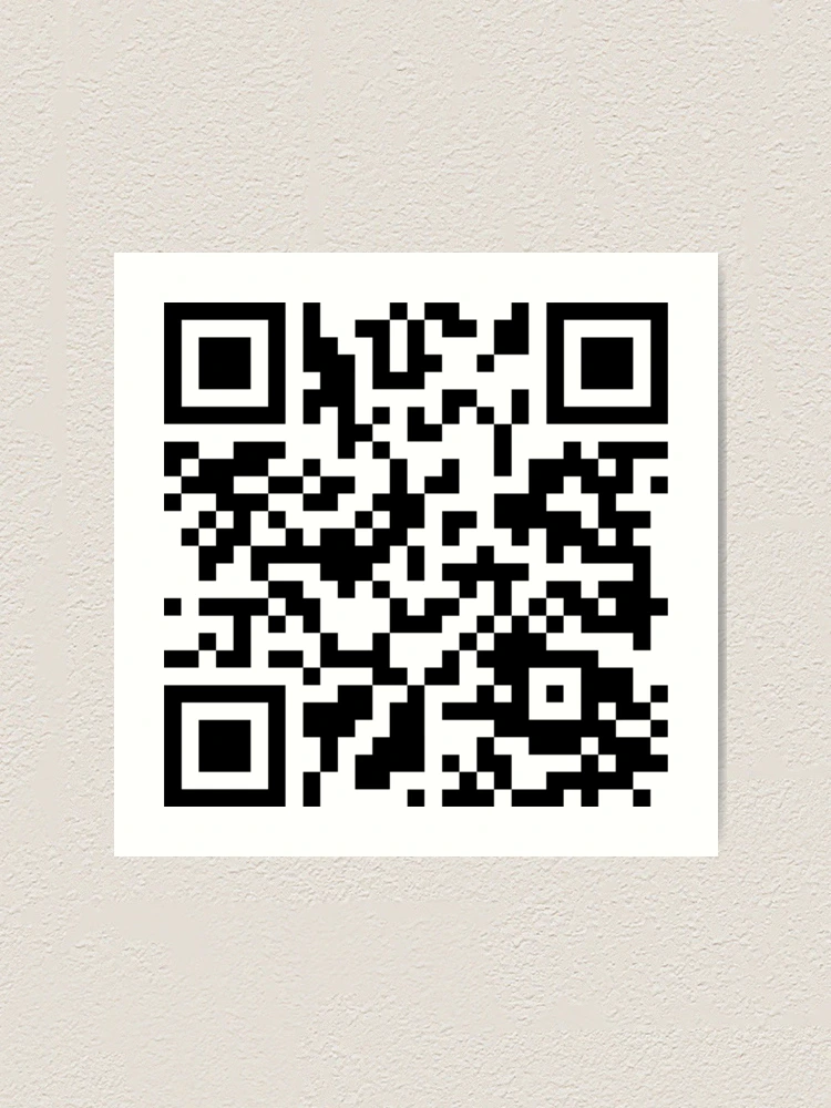 Never Gonna Give You Up - QR Code | Art Print