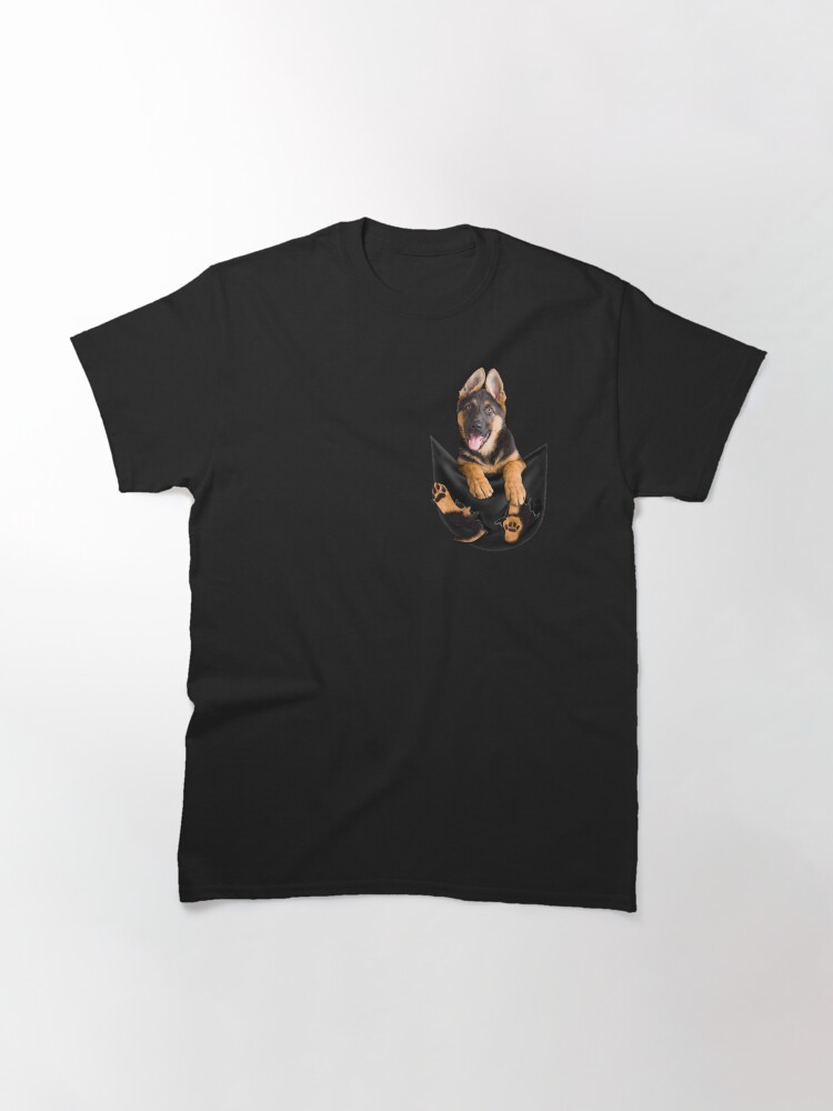 Alternate view of Funny Dog In Pocket Meme Shirt German Shepherd Puppy Owners T Shirt Classic T-Shirt