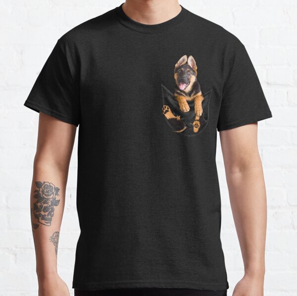 Funny Dog In Pocket Meme Shirt German Shepherd Puppy Owners T Shirt Classic T-Shirt