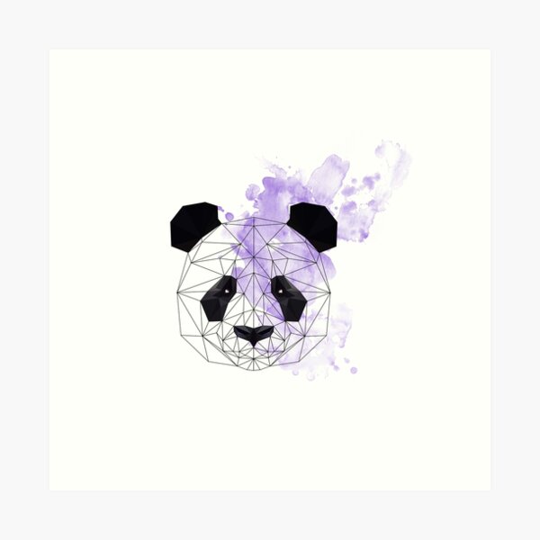 Purple Poly Panda Art Print