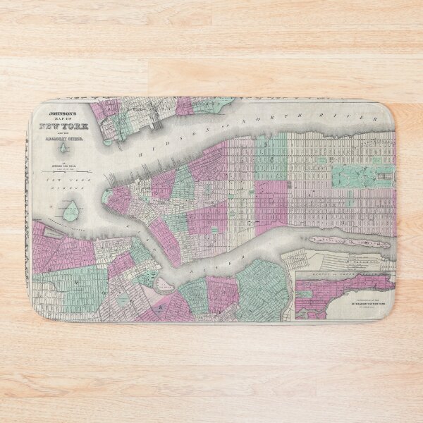 Item preview, Antique Map of Manhattan & Brooklyn 1862 designed and sold by abbazabba.