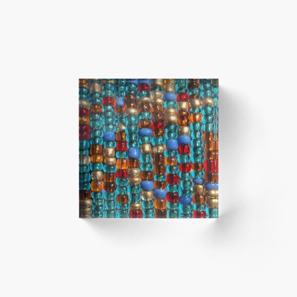 Beaded Curtain Acrylic Block