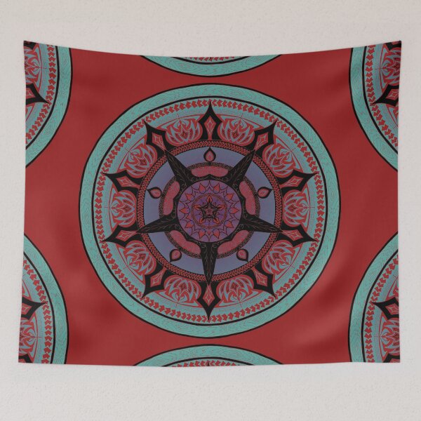 Item preview, Large Mixed Themed Mandala Purple Turquoise designed and sold by SirCrim.