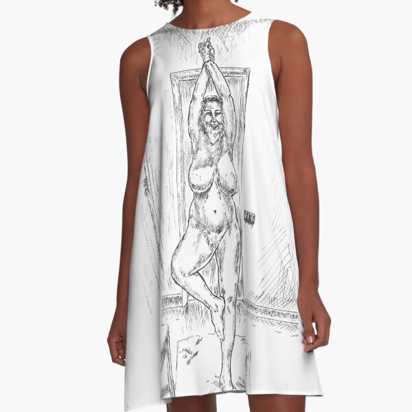 Yoga Stance Grin A-Line Dress