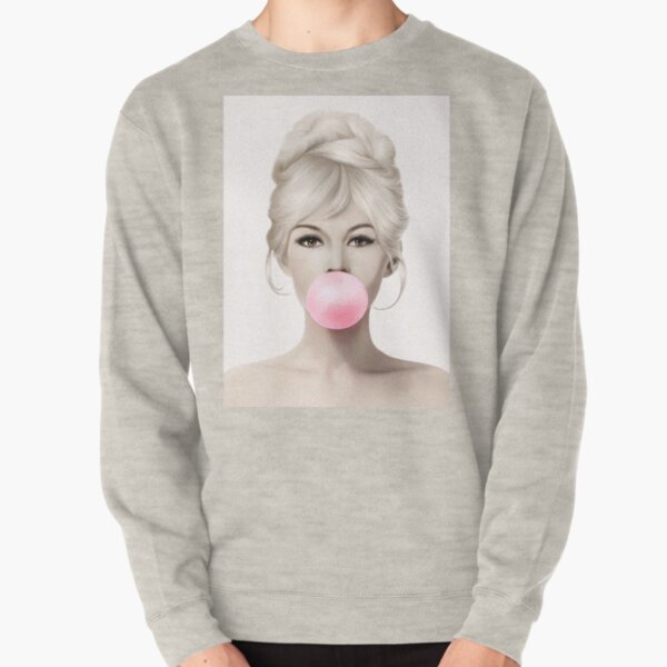 BRIGITTE BARDOT BLOWING PINK BUBBLE GUM Pullover Sweatshirt