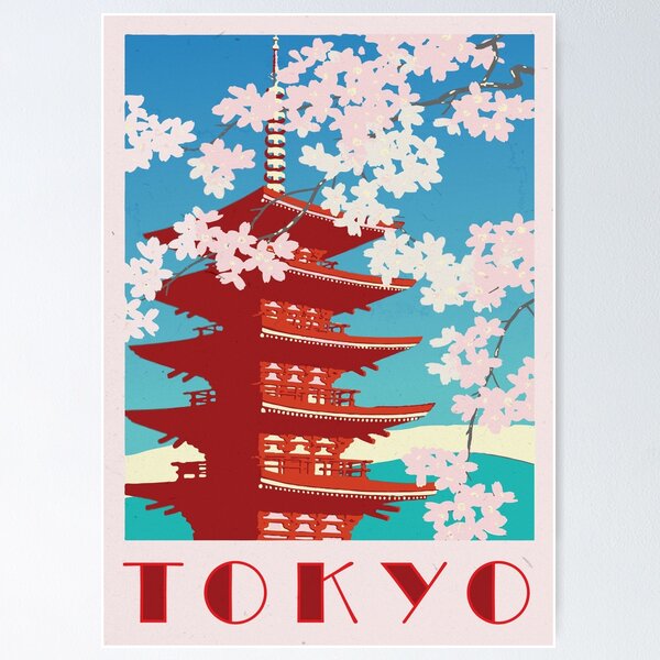 コレクション vintage poster Vintage Japan Tokyo Travel Poster - Asakusa Sensōji