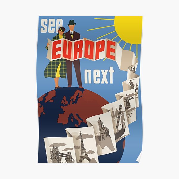 "Vintage Europe Poster See Europe Next" Poster by vintagetraveler
