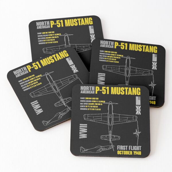 North American P-51 Mustang Coasters (Set of 4)