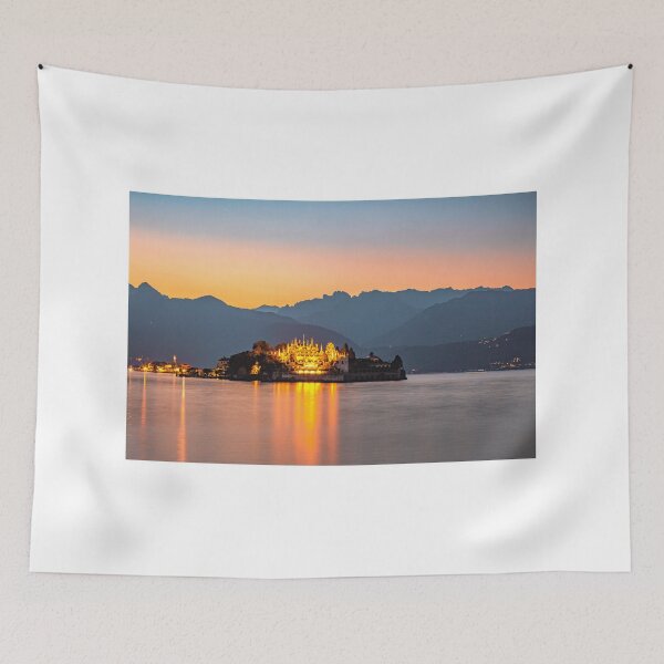 Item preview, Lago Maggiore Island Sunset reflection Masks  designed and sold by Long Exposure.