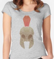 Geometric Trojan Helmet Women's Fitted Scoop T-Shirt