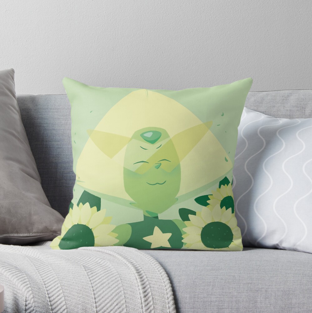 Pastel Peridot portrait Throw Pillow