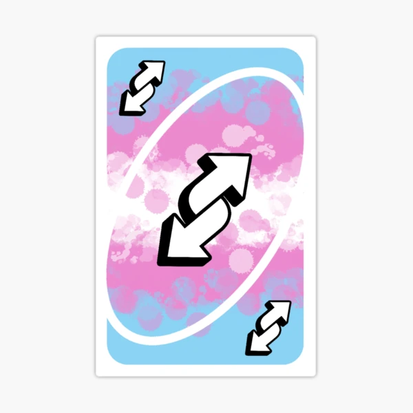 genderfluid pride uno reverse card Sticker for Sale by dallonashby