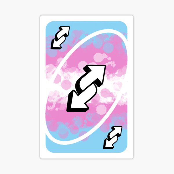 genderfluid pride uno reverse card Sticker for Sale by dallonashby