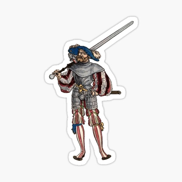 Vista previa del artículo con la obra «Feldtwaybel Landsknecht - Caballero renacentista con espada de dos manos», diseñado y vendido por emovendo.