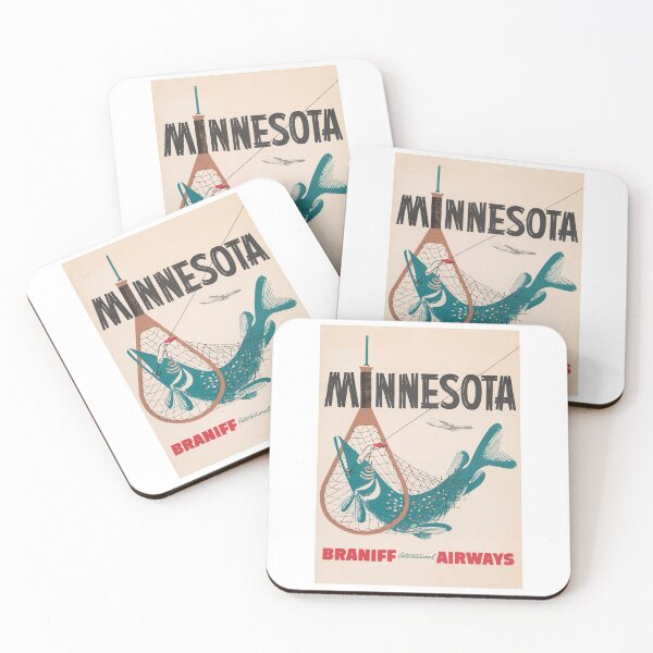 Artikelvorschau, Weinlese-Minnesota-Plakat - Braniff Airways entworfen und verkauft von vintagetraveler.