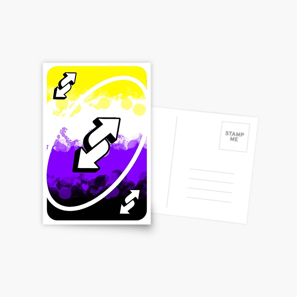 Nonbinary Pride Uno Reverse Card Postcard By Dallonashby Redbubble