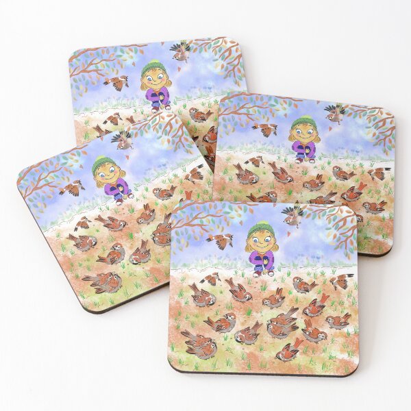 Item preview, Feeding sparrows in the park designed and sold by Shalinee Laval.