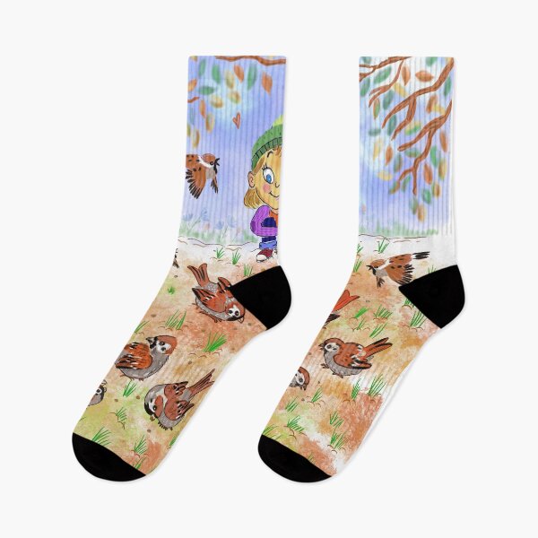 Item preview, Feeding sparrows in the park designed and sold by Shalinee Laval.