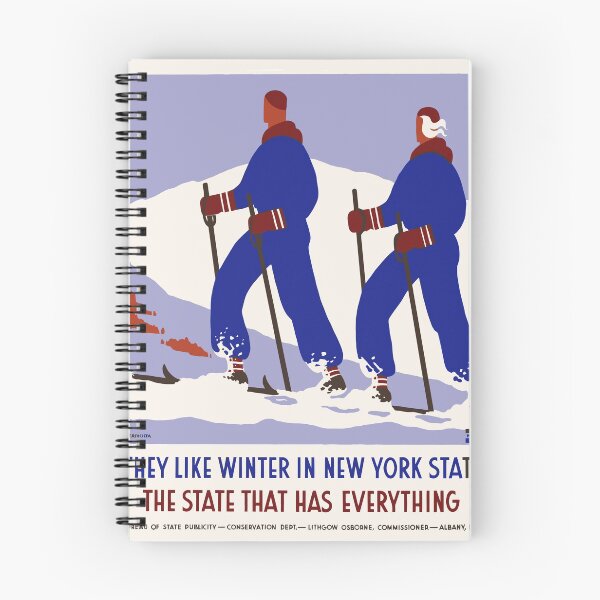 Item preview, Vintage New York Poster - Skiing designed and sold by vintagetraveler.