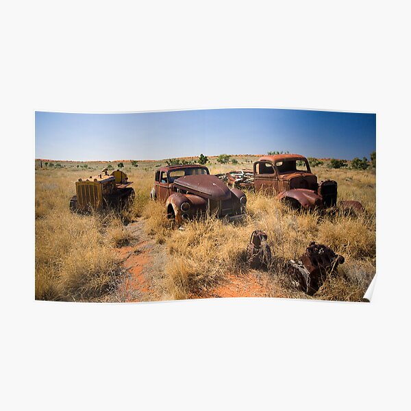 Old Vehicles Wrecks Poster