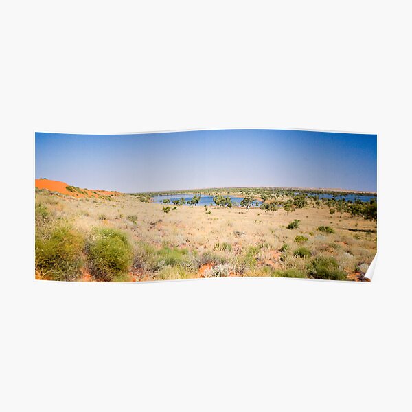 Sand Dune and Lakes near Old Andado Homestead Poster