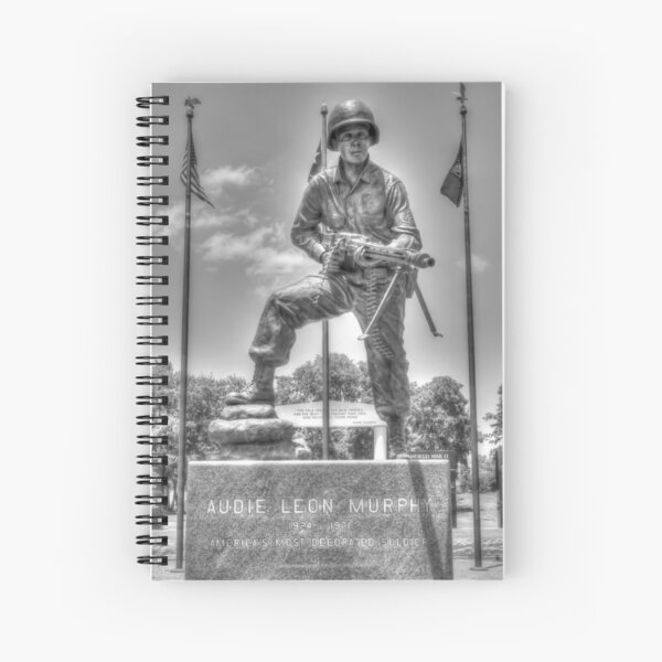 Audie Murphy - War Hero b/w Spiral Notebook