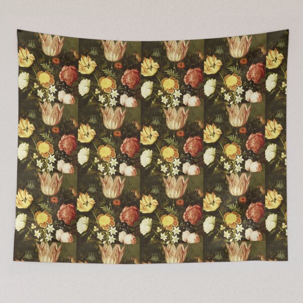 Item preview, Closeup of a dutch floral painting from the 1600s designed and sold by mike11209.