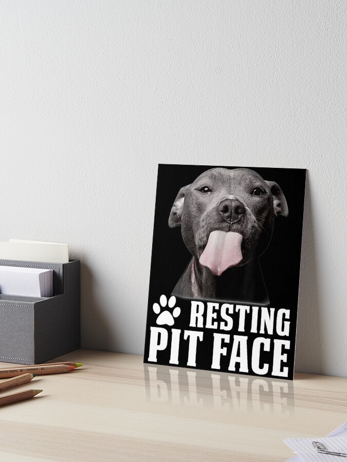 funny dog lover gift pitbull resting pit face for men women t shirt art board print by angelking1 redbubble