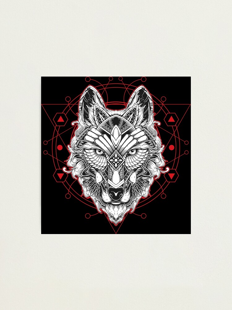 Tribal Wolf sacred digital print leggings