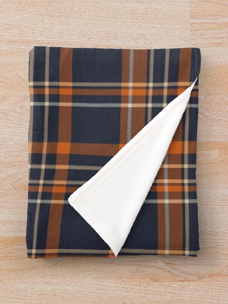 Orange plaid throw discount blanket