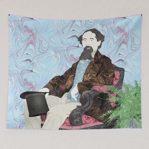 Item preview, Charles Dickens in Marbled Bookbinding Paper designed and sold by MarbleCloud.