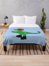 Roller Derby Velociraptor Throw Blanket