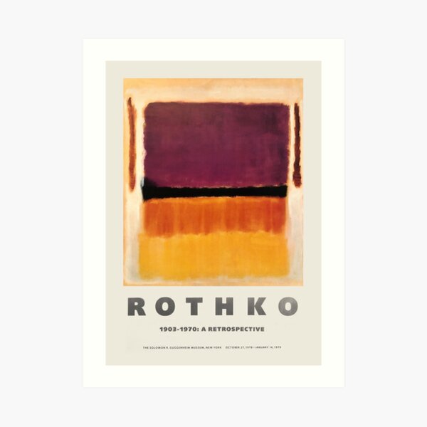 Mark Rothko - Exhibition poster for the Guggenheim Museum, New York, 1970 Art Print