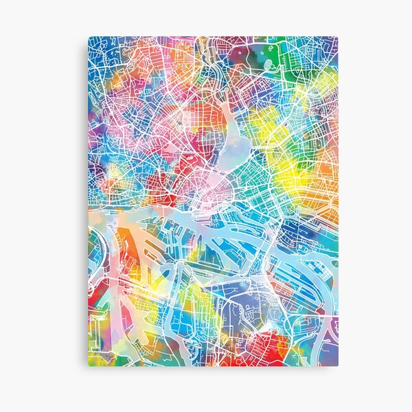hamburg map Canvas Print