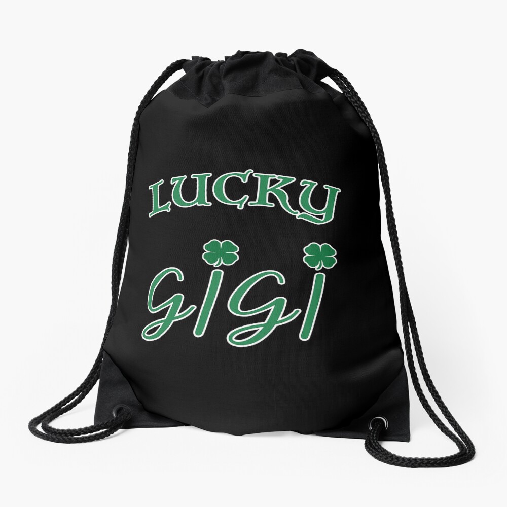 Lucky Gigi St Patrick Day Grandma Shamrock gift. Drawstring Bag