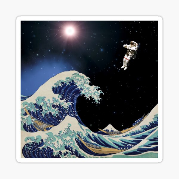 Item preview, The Great Wave - Cosmonaut designed and sold by creativewrld.