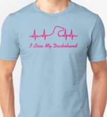 Camiseta unisex Latido del corazón I Love My Dachshund