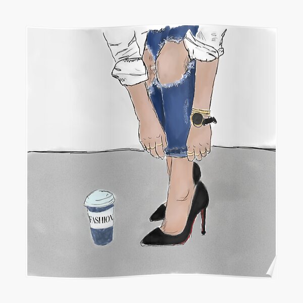 Jeans et talons en détresse Poster