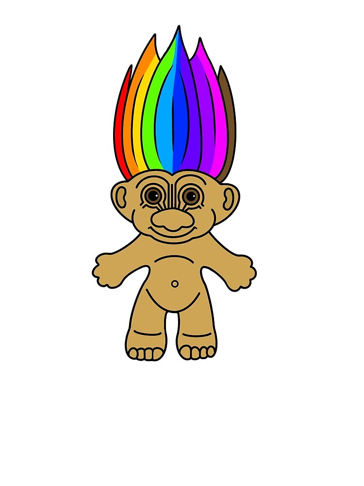rainbow hair troll doll