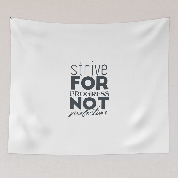 Item preview, strive for progress not perfection designed and sold by Minimalist Quotes and Sayings.
