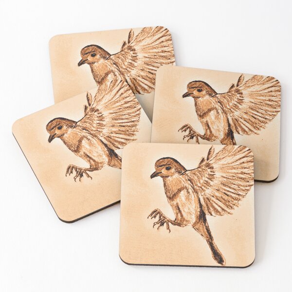 Item preview, Robin in flight - Retro GBC sepia designed and sold by MoMoJaJa.
