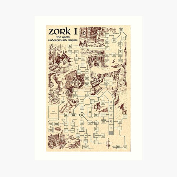 Zork Map Art Print