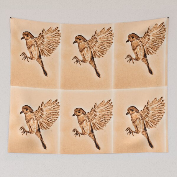 Item preview, Robin in flight - Retro GBC sepia designed and sold by MoMoJaJa.