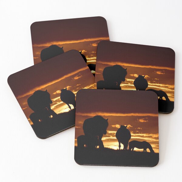 Item preview, Icelandic horses in the midnight sun designed and sold by elisainiceland.