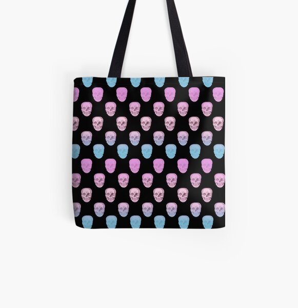 Pastel Skull Pattern All Over Print Tote Bag