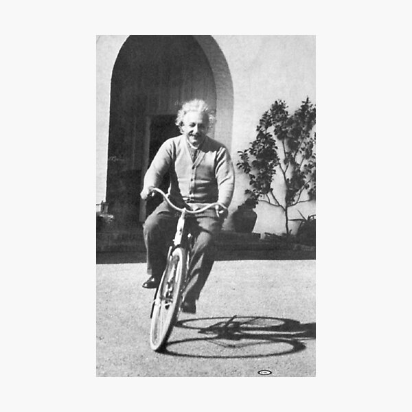 albert einstein riding a bike
