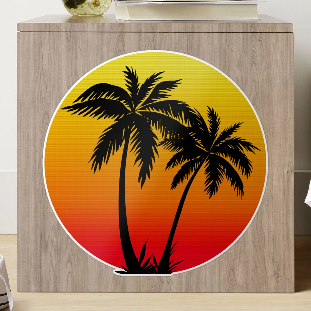 Palm Tree Sun Wall Sticker - TenStickers