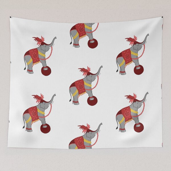 Item preview, Circus Elephant with Ball Digital Drawing designed and sold by dreamdrawer15.