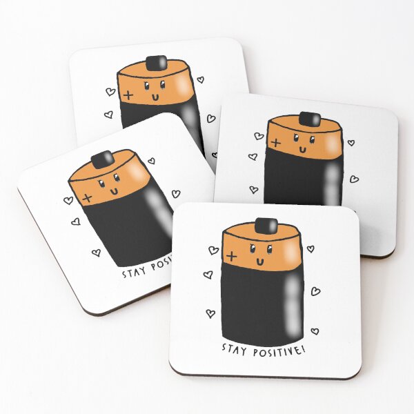 Item preview, Stay positive battery pun designed and sold by Royal Red Panda.